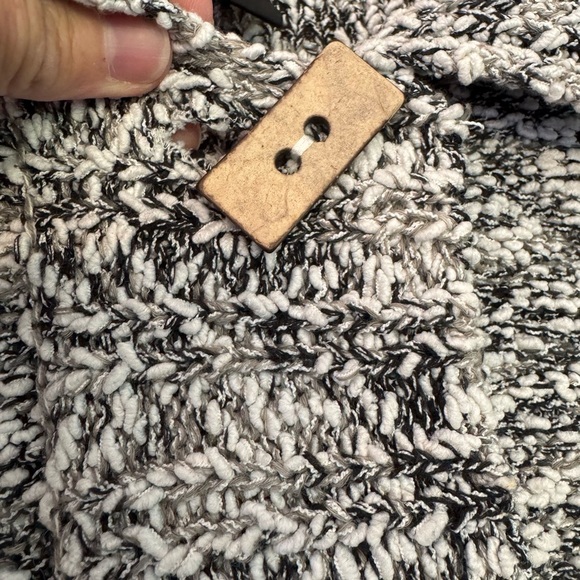 Vintage Nomadic Traders Black and White Knit Cardigan Cotton Blend / LG - Picture 4 of 11